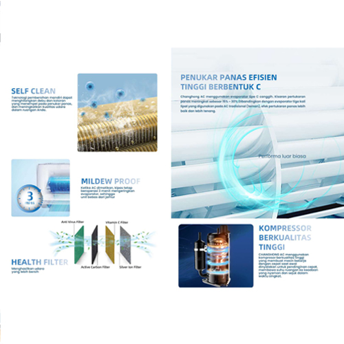 Changhong AC Wall Mounted Split Low Watt 1 PK - CSC-09RDX4